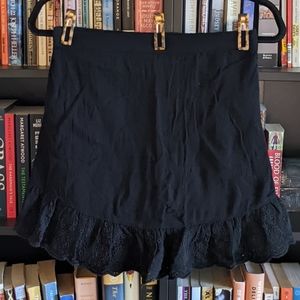 Abound Eyelet Crochet Ruffle Mini Skirt